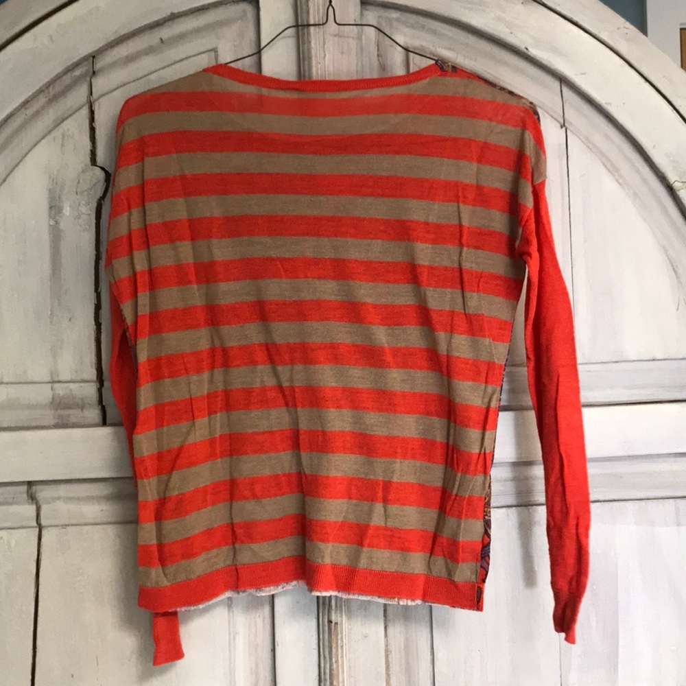 Talbots red and purple striped long sleeve top - Picture 3 of 4